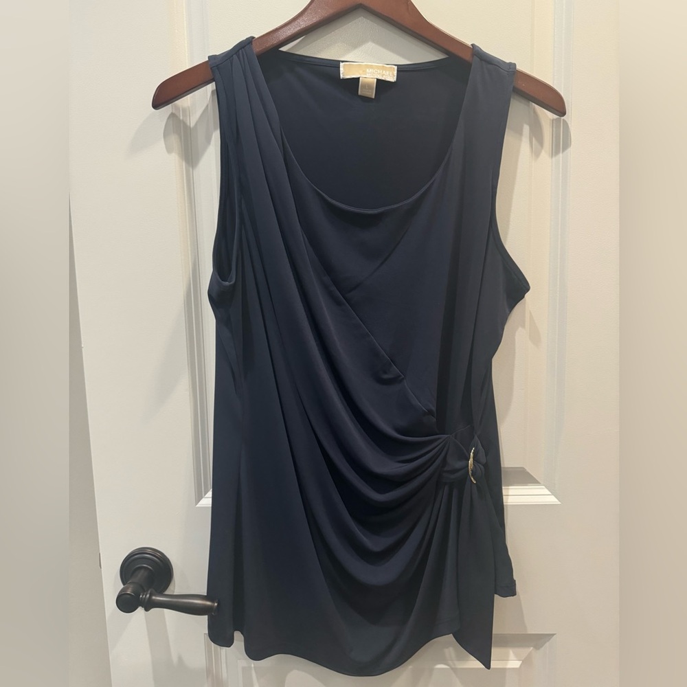 MICHAEL by Michael Kors Women’ Navy Blue Sleeveless Blouse
